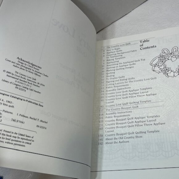 VTG The Country Love Quilt Soft Cover Quilt Making 1989 - Picture 4 of 8